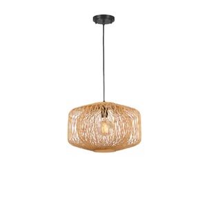 Elegant Tan Woven Pendant Light